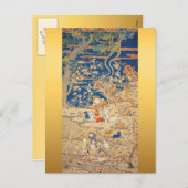 ヤートタペストリ中国のー新年誕生日〔占星術の〕十二宮図P シーズンポストカード (正面/裏面)