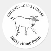 ヤートチーズビジネス名シンプル白黒 ラウンドシール (正面)