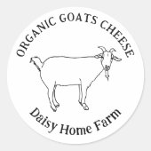 ヤートチーズビジネス名シンプル白黒 ラウンドシール (正面)