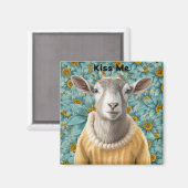 ヤートファームハウススタイルティール(緑がかった色)とイエローマグネット マグネット (正面/裏面)