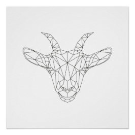 ヤートヘッドジオメトリックブラック&ホワイトアーモダントプリント ポスター