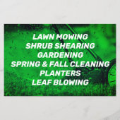 ヤードサービスの緑のトーン チラシ (裏面)