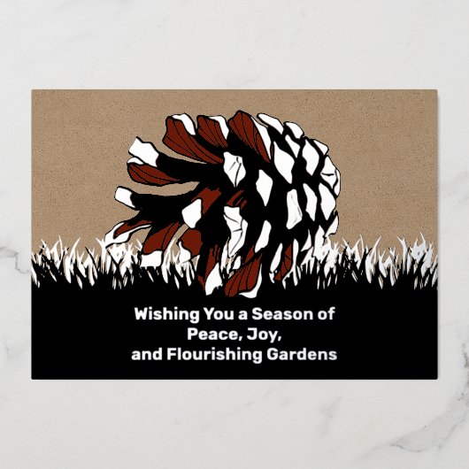 ヤードサービスクリスマスフォイルビジネスホリデーカード 箔招待状 (正面)