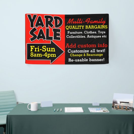 ヤードセールのガレージセールの再使用可能な広告 横断幕 (トレードショー)