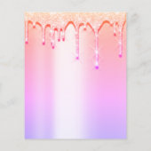 ヤードセールガレージセールホログラフィックピンクグラデーションドリップ チラシ (裏面)