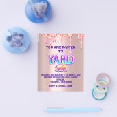 ヤードセール車庫セール用ホログラフィックグリッタードリップ チラシ (シングル)