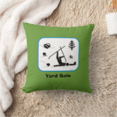 ヤードセール-おもしろいなスキーは文字とデザインを一掃します クッション (ブランケット)