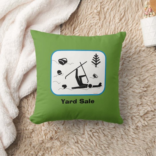 ヤードセール-おもしろいなスキーは文字とデザインを一掃します クッション (ブランケット)