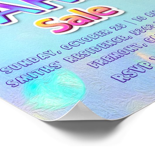 ヤードセール ホーム ドリップス ホログラフィック アナウンスメント ポスター (角)