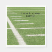 ヤードラインフィールドサッカー誕生日パーティー スタンダードランチョンナプキン (正面)