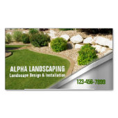 ヤードローンガーデニ気にングランドスキャパー造園 マグネット名刺 (正面)