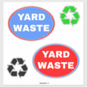 ヤード廃棄物処分標識 – リサイクル(ビン&バッグ) シール (シート)