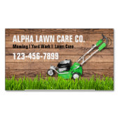 ヤード気に芝地景造園芝刈り マグネット名刺 (正面)
