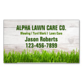 ヤード気に芝地景造園芝刈り マグネット名刺 (正面)