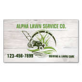 ヤード気に芝地景造園芝刈り マグネット名刺 (正面)