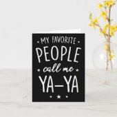 ヤーヤシャツギフト_ 私の大切な人は私をヤーヤと呼ぶ カード (黄色い花)