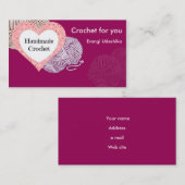 ヤーンおよびハート形のロゴのPurplebizカード 名刺 (正面/裏面)