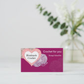 ヤーンおよびハート形のロゴのPurplebizカード 名刺 (スタンド正面)