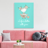 ヤーンお洒落恋人ガール キャンバスプリント (インサイチュ (リビング))