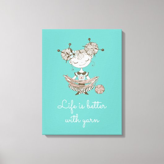 ヤーンお洒落恋人ガール キャンバスプリント (正面)