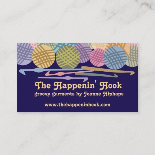 ヤーンのかぎ針編みホックの名刺のカスタムな色の球 名刺 (正面)