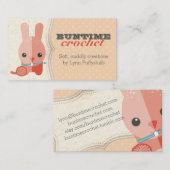 ヤーンのかわいいバニーウサギのかぎ針編みホックの球 名刺 (正面/裏面)