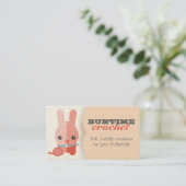 ヤーンのかわいいバニーウサギのかぎ針編みホックの球 名刺 (スタンド正面)