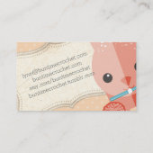 ヤーンのかわいいバニーウサギのかぎ針編みホックの球 名刺 (裏面)