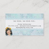 ヤーンのかわいいバレリーナの女の子の編み物針の球 名刺 (裏面)