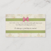 ヤーンのかわいいヴィンテージの女の子の編み物のかぎ針編みの球 名刺 (裏面)