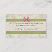 ヤーンのかわいいヴィンテージの女の子の編み物のかぎ針編みの球 名刺 (裏面)