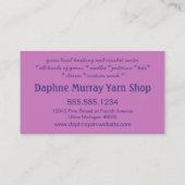 ヤーンのニットのかぎ針編みの店 名刺 (裏面)