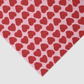 ヤーンのハートのかぎ針編みの赤 + ピンク 薄葉紙 (詳細)