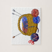 ヤーンのバスケット編み物針編みクラフト ジグソーパズル (縦)