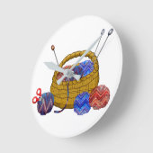 ヤーンのバスケット編み物針編みクラフト ラウンド壁時計 (傾斜)