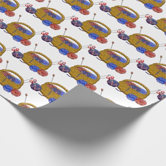 ヤーンのバスケット編み物針編みクラフト ラッピングペーパー (角)