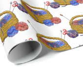 ヤーンのバスケット編み物針編みクラフト ラッピングペーパー (ロールコーナー)