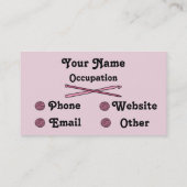 ヤーンのピンクの球(ニット及びかぎ針編み) 名刺 (裏面)