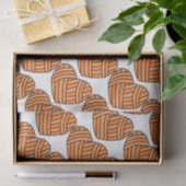 ヤーンの大きいハート形の球(オレンジ) 薄葉紙 (ギフト)