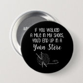 ヤーンの店のおもしろいな編み物及びかぎ針編み 缶バッジ (正面&裏面)