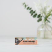 ヤーンの格子縞のぼろぼろのシックな編み物のかぎ針編みの球 スキニー名刺 (スタンド正面)