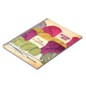 ヤーンの球のかせのかぎ針編みホックパターンノート ノートブック (左側)