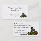 ヤーンの球の雪だるまのクリスマスのニットのかぎ針編みビジネス 名刺 (正面/裏面)