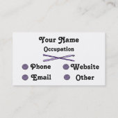 ヤーンの紫色の球(ニット及びかぎ針編み) 名刺 (裏面)