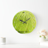 ヤーンの緑の球-編み物は柱時計に番号を付けました ラージ壁時計 (ホーム)