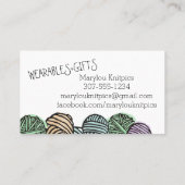 ヤーンの編み物のかぎ針編みのカラフルな落書きの球 名刺 (裏面)