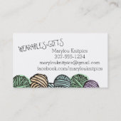 ヤーンの編み物のかぎ針編みのカラフルな落書きの球 名刺 (裏面)