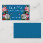 ヤーンの編み物針のヴィンテージのバラカードの球 名刺 (正面/裏面)