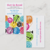 ヤーンの編み物針の編機械のカラフルな球 名刺 (正面/裏面)