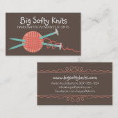 ヤーンの編み物針カードのカスタムな色の球 名刺 (正面/裏面)